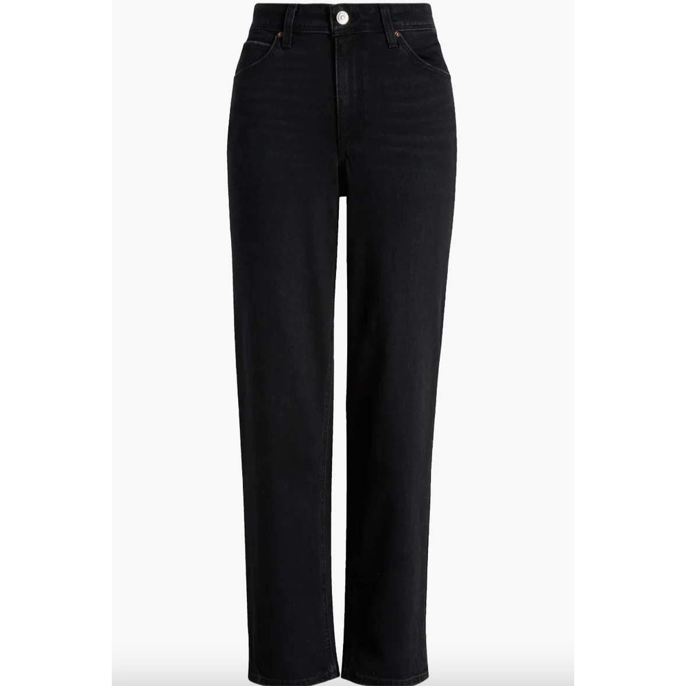 NWT Paige Denim Jeans Size 32 Sarah Straight Ankle High Rise Jeans‎ Vacant Black
